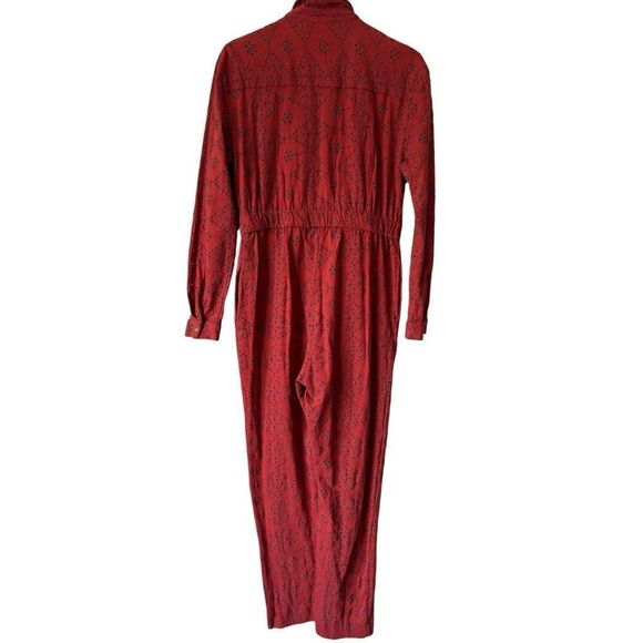 Free People Set The Tone Jumpsuit size 0 Terracota Brick Red - Picture 7 of 16